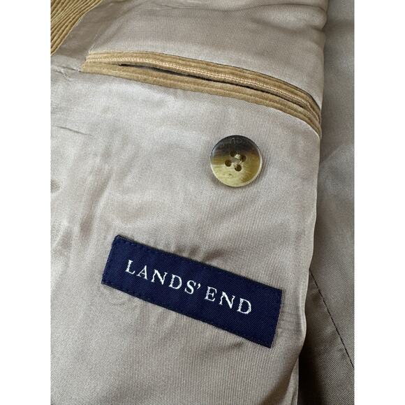 Lands End Mens 42R Classic Corduroy Blazer 100% Cotton 2 Button Jacket Camel Tan - Picture 9 of 16